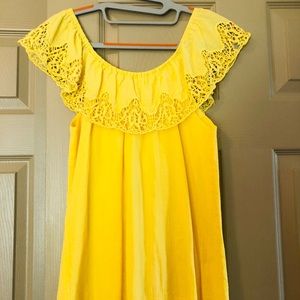 Off the shoulder blouse.